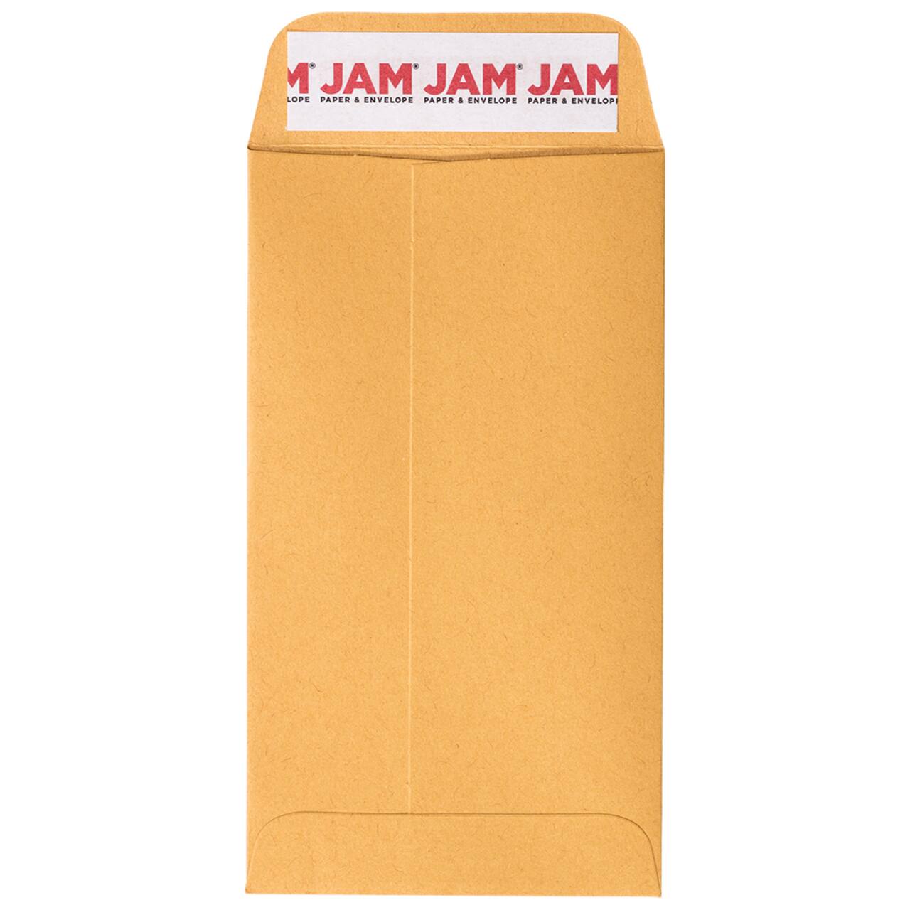 JAM Paper Brown Kraft Manila Coin Business Recycled Envelopes